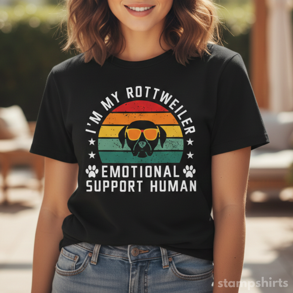Rottweiler Emotional Support Human T-Shirt image 1