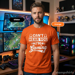 Can't Hear You I'm Gaming T-Shirt thumbnail 3
