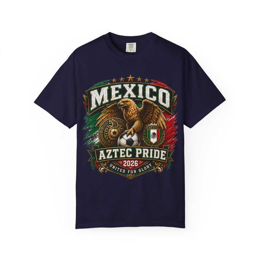 Mexico Aztec Pride T-Shirt — Vintage Eagle Shield Mexican Flag Tee