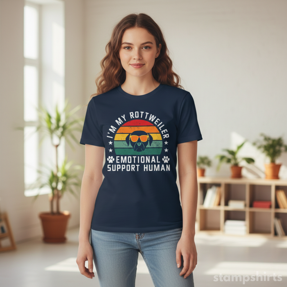 Rottweiler Emotional Support Human T-Shirt image 4