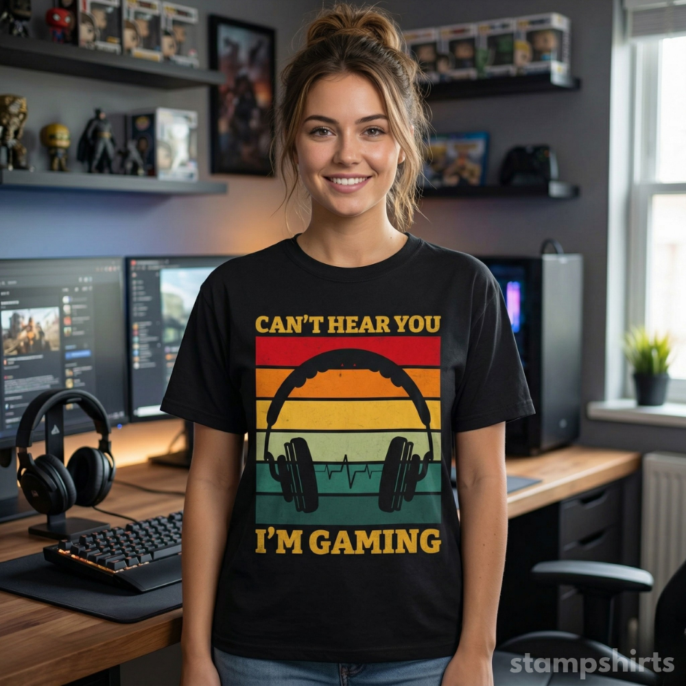 Can't Hear You I'm Gaming T-Shirt image 3