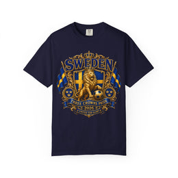 Sweden Lion Crest T-Shirt — Three Crowns Pride Soccer Fan Tee thumbnail 3