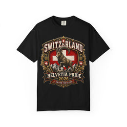 Switzerland Helvetia Pride T‑Shirt – 2026 Swiss Crest Goat thumbnail 5