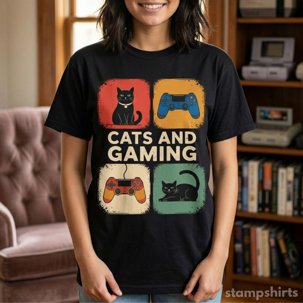 Cats and Gaming T-Shirt image 1