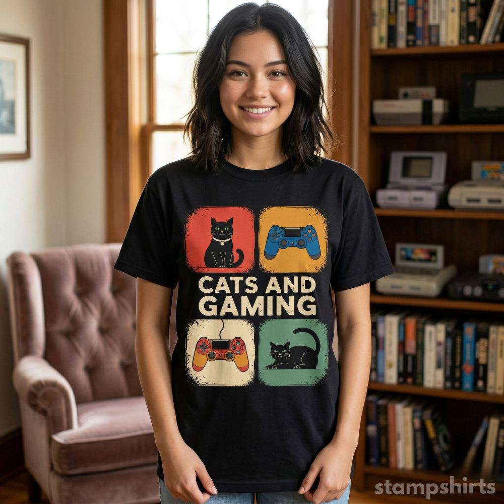 Cats and Gaming T-Shirt image 5