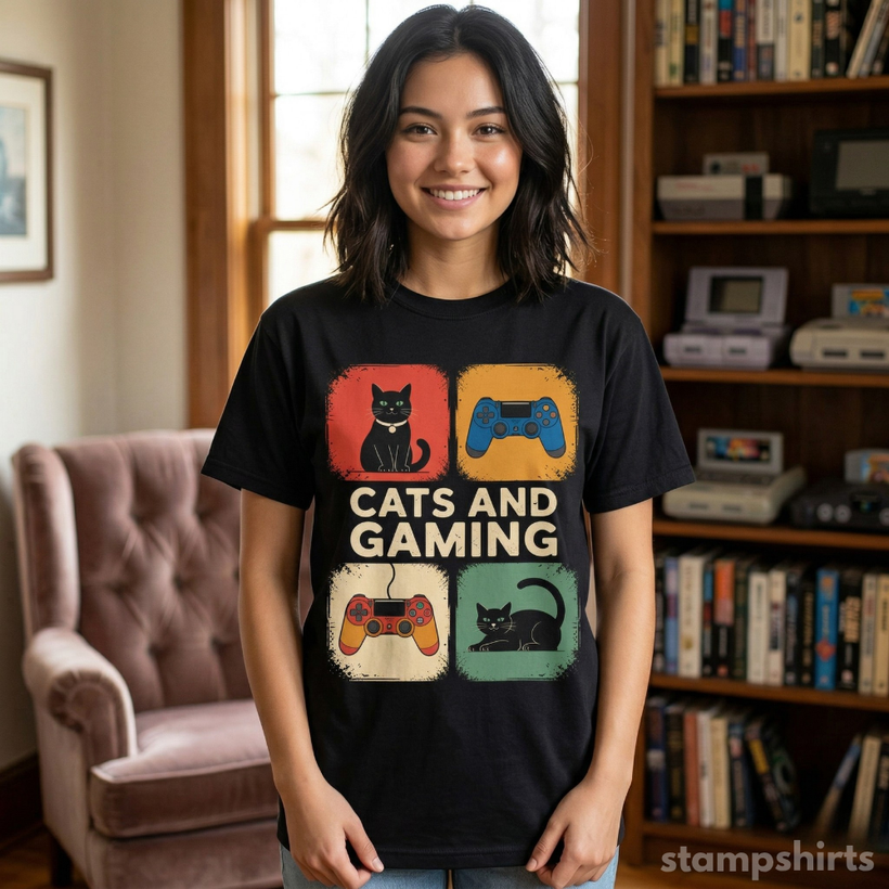 Cats and Gaming T-Shirt — image 5 of 5