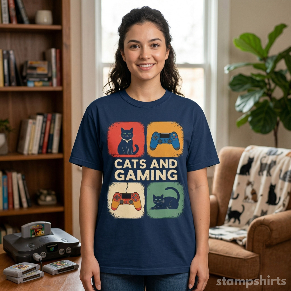 Cats and Gaming T-Shirt image 3