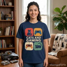 Cats and Gaming T-Shirt thumbnail 3