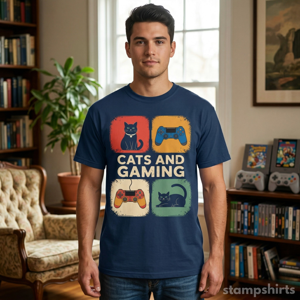 Cats and Gaming T-Shirt image 2