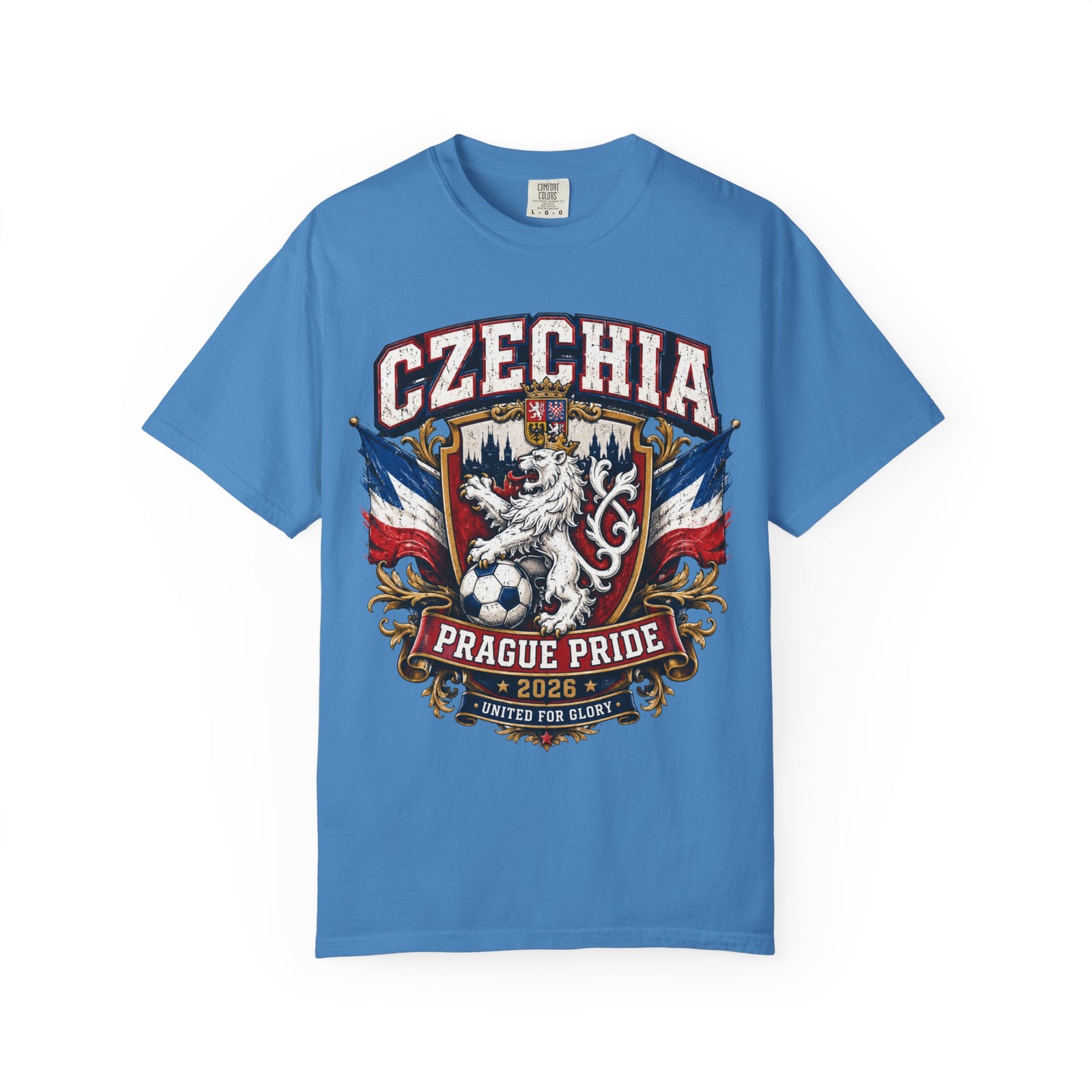 Czechia Prague Pride 2026 T-Shirt — Czech Lion Vintage Crest Tee