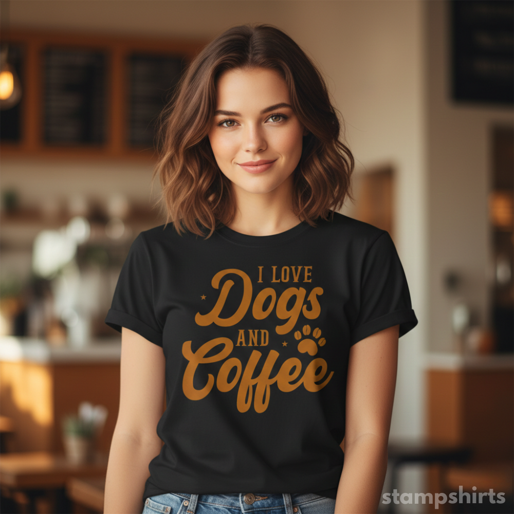 I Love Dogs and Coffee T-Shirt image 3