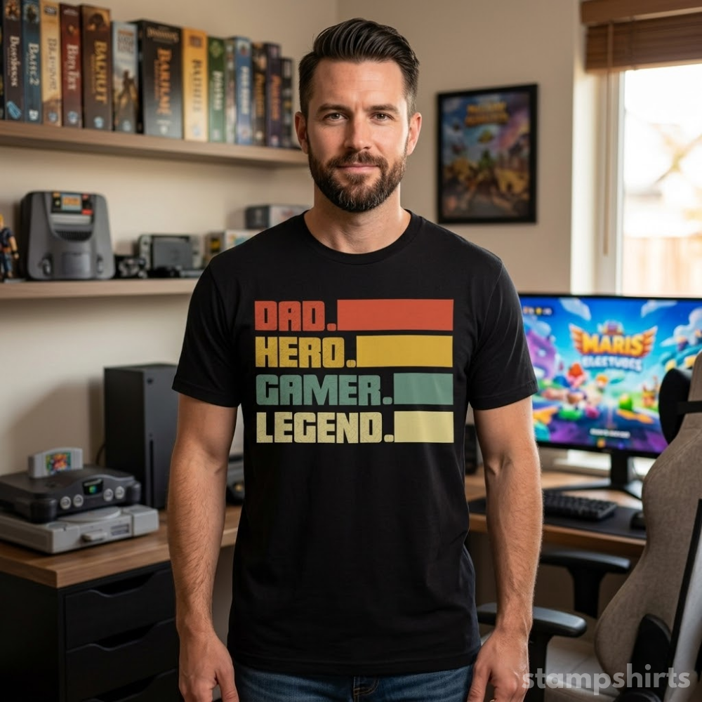 Dad. Hero. Gamer. Legend. T-Shirt image 2