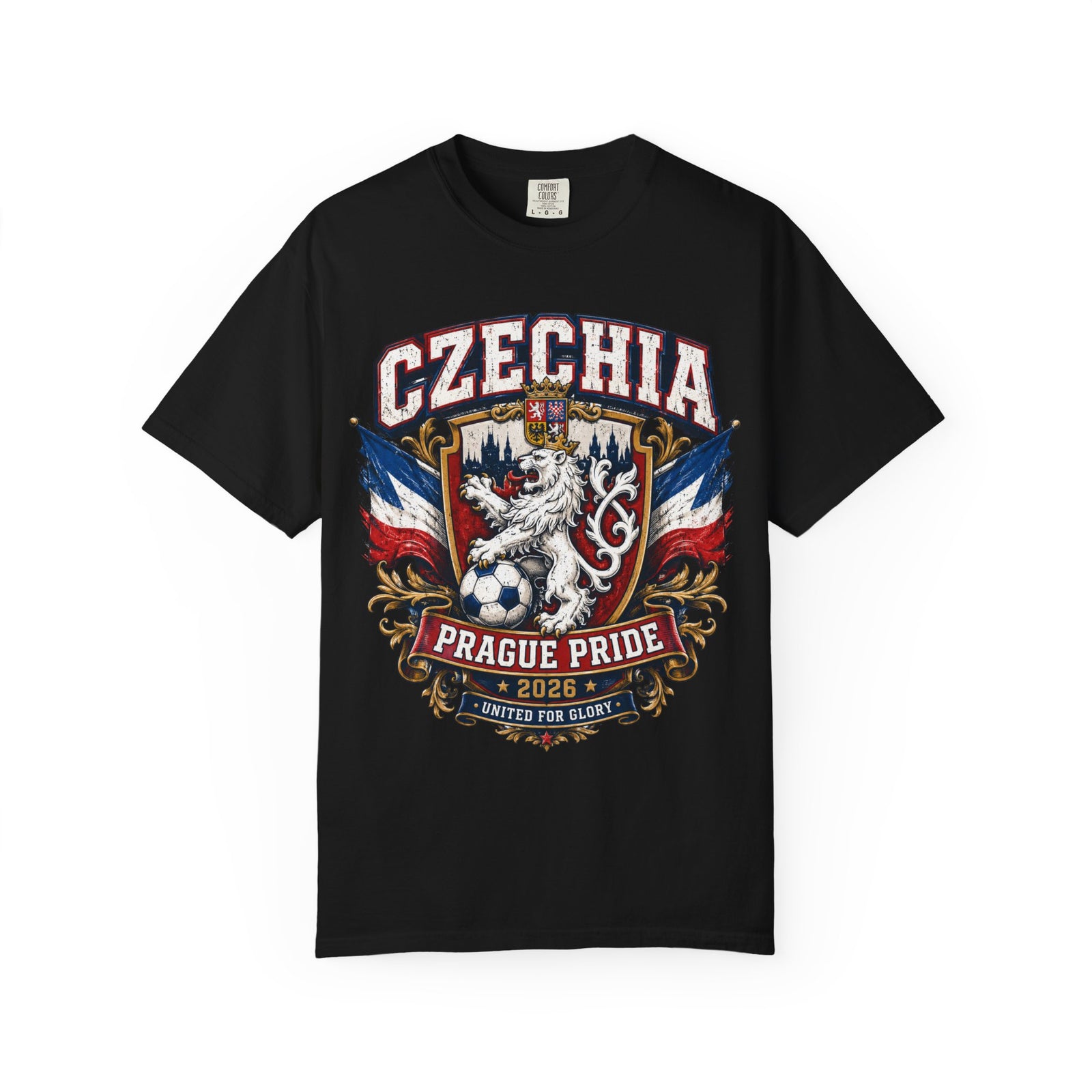 Czechia Prague Pride 2026 T-Shirt — Czech Lion Vintage Crest Tee