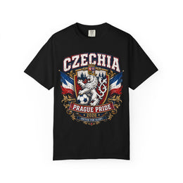 Czechia Prague Pride 2026 T-Shirt — Czech Lion Vintage Crest Tee thumbnail 5