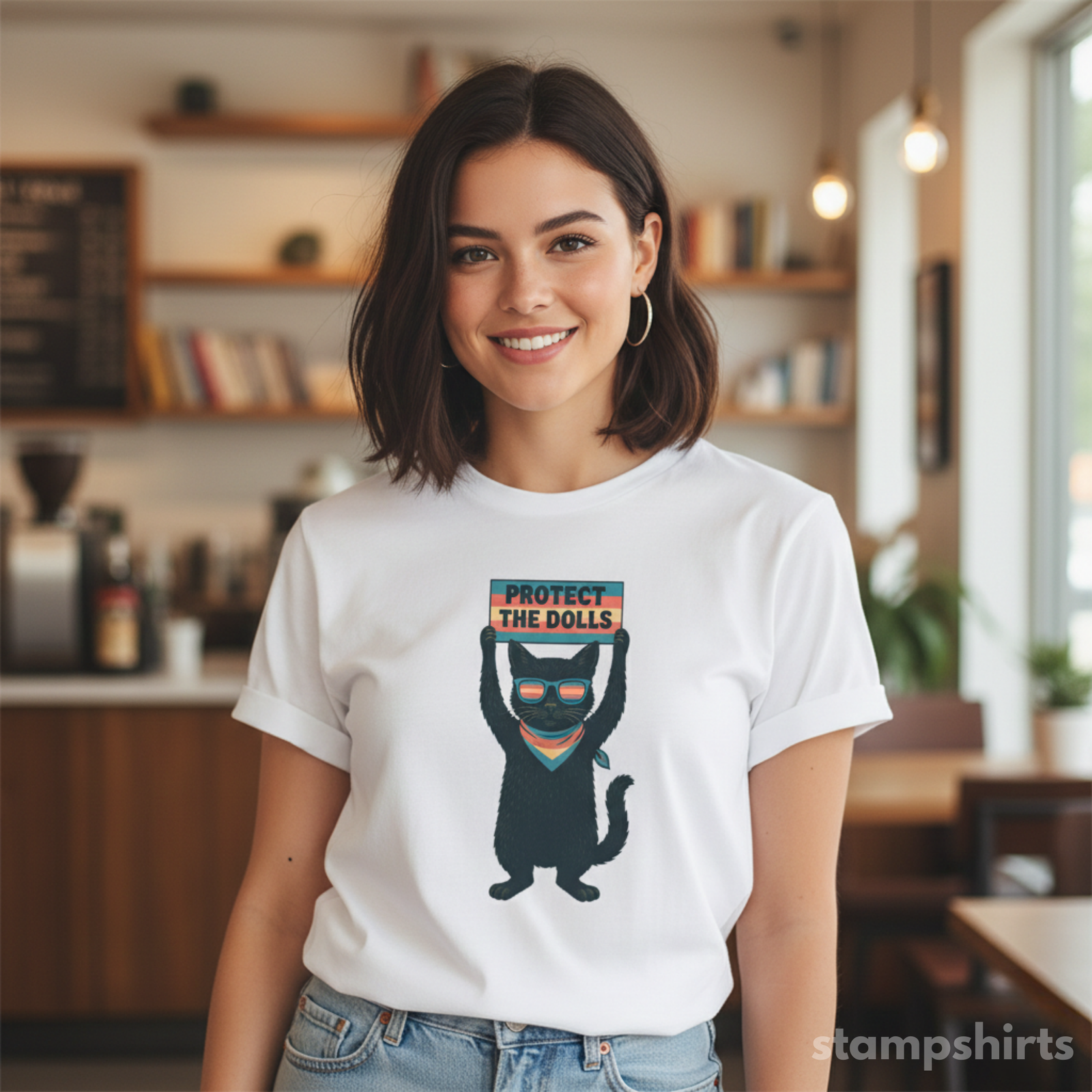 Protect the Dolls Cat T-Shirt