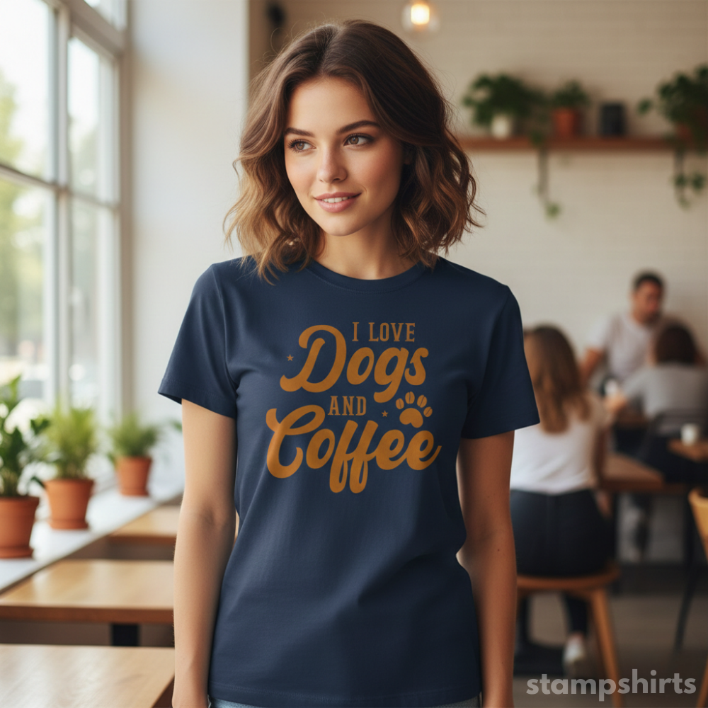 I Love Dogs and Coffee T-Shirt image 4