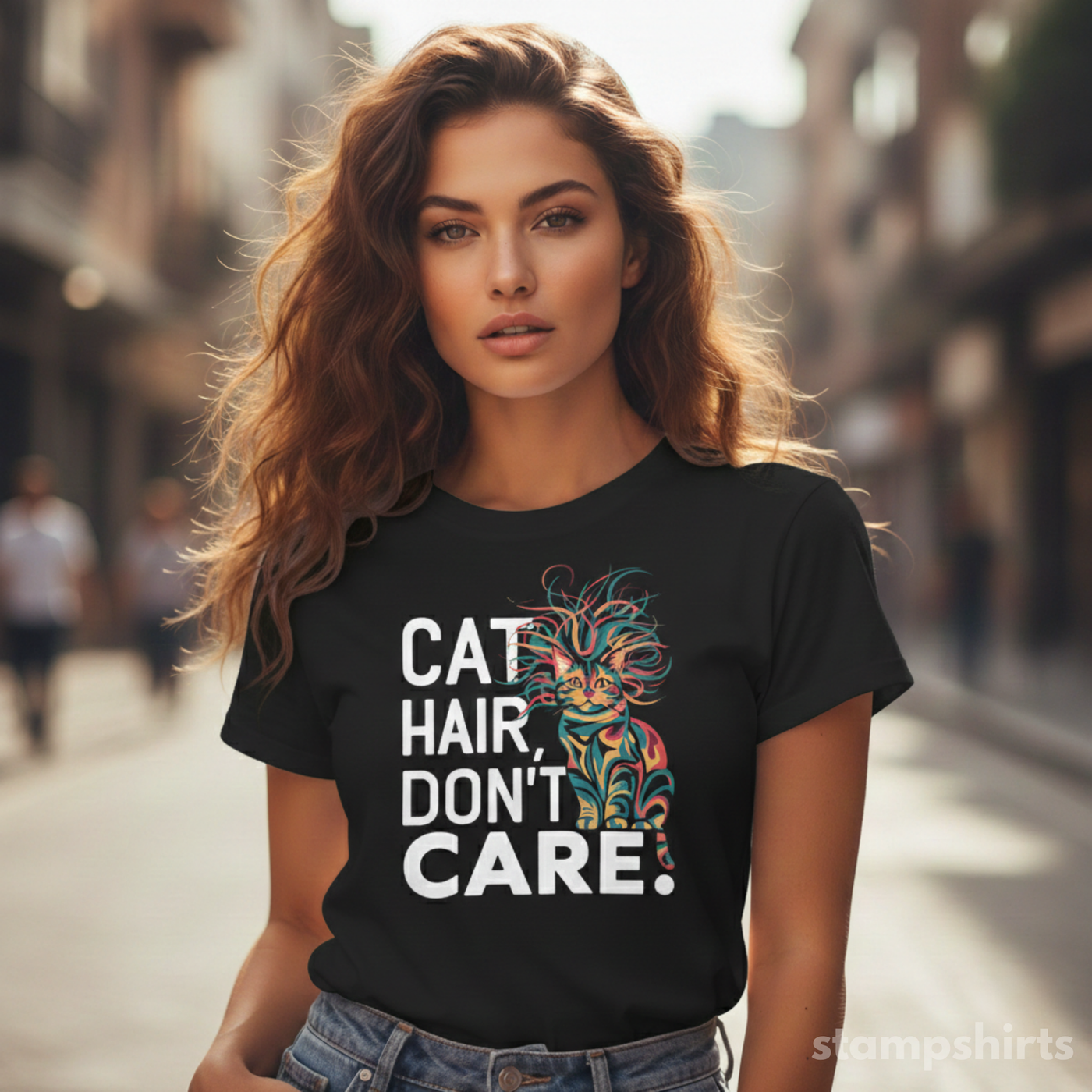 Cat Hair, Don't Care T-Shirt image 2
