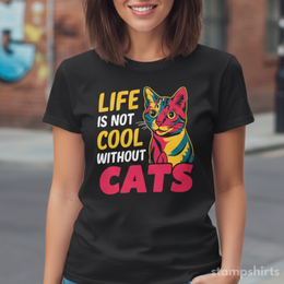 Life Is Not Cool Without Cats T-Shirt thumbnail 1