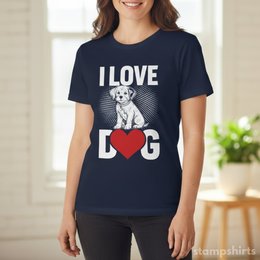 I Love Dog Heart Puppy T-Shirt thumbnail 1