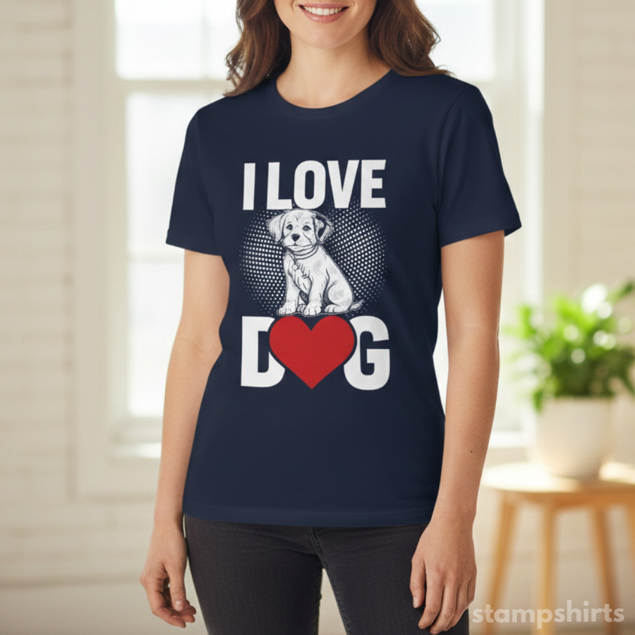 I Love Dog Heart Puppy T-Shirt