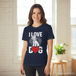 I Love Dog Heart Puppy T-Shirt thumbnail 2