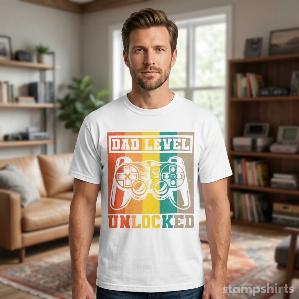 Dad Level Unlocked T-Shirt image 5