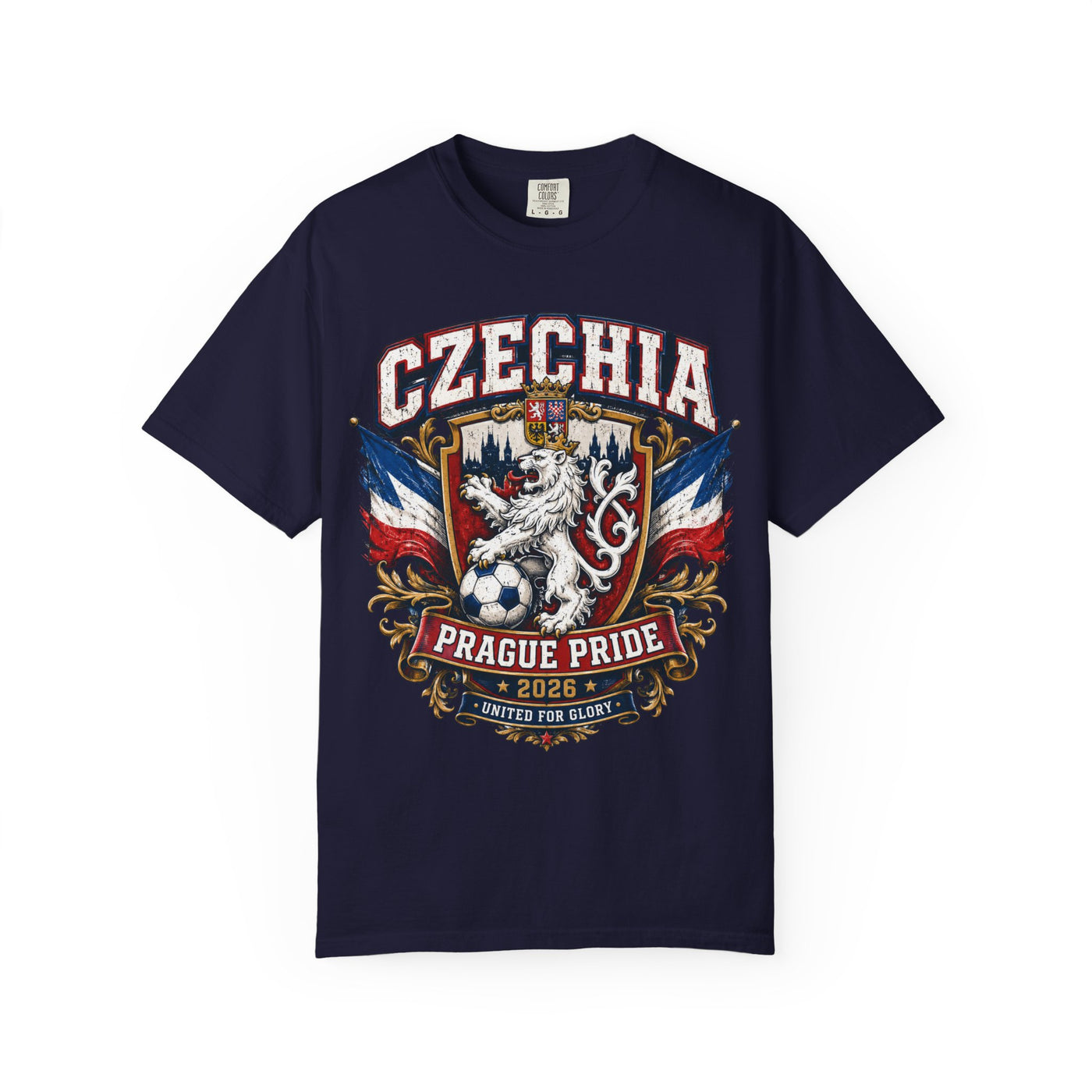 Czechia Prague Pride 2026 T-Shirt — Czech Lion Vintage Crest Tee image 3