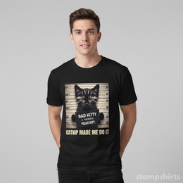 Bad Kitty Mugshot Cat Tƒ??Shirt thumbnail 5