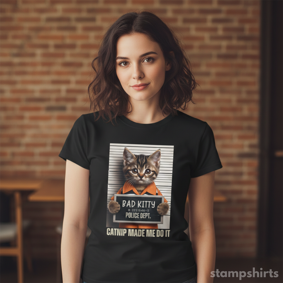 Bad Kitty Mugshot T-Shirt