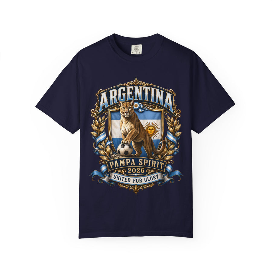 Argentina Pampa Spirit Graphic T-Shirt — 'Argentina' Crest with Puma & Flag