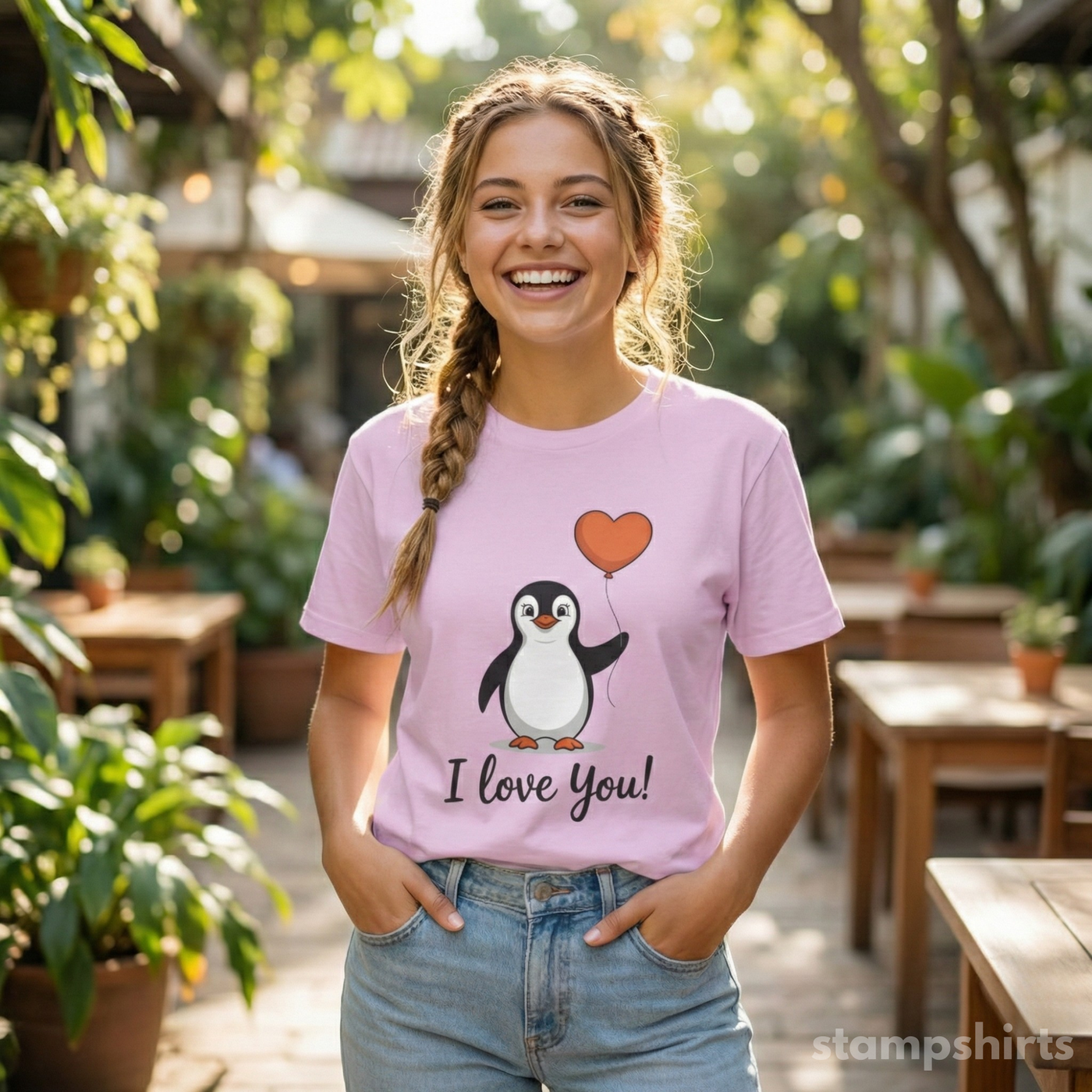 I Love You Penguin T-Shirt image 4
