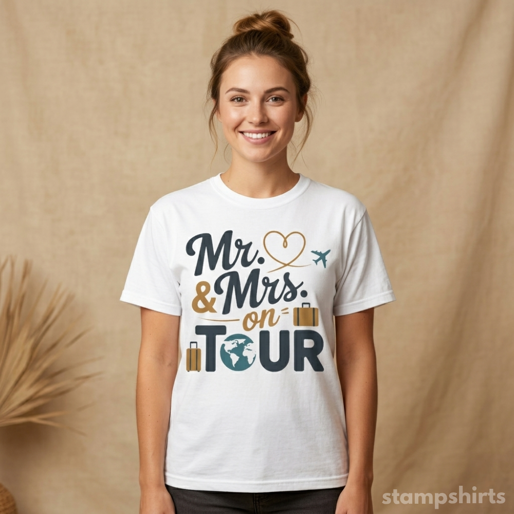 Mr. & Mrs. On Tour Travel T-Shirt image 2
