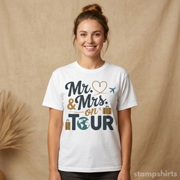 Mr. & Mrs. On Tour Travel T-Shirt thumbnail 2