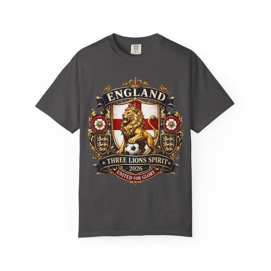 England Three Lions Crest T-Shirt — 'Three Lions Spirit' Football Fan Tee