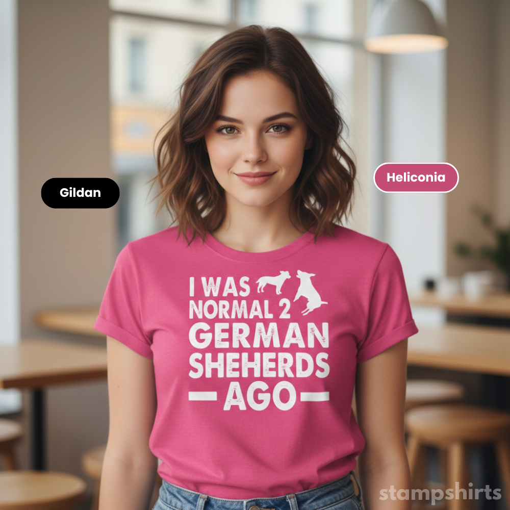 I Was Normal 2 German Shepherds Ago T-Shirt image 2