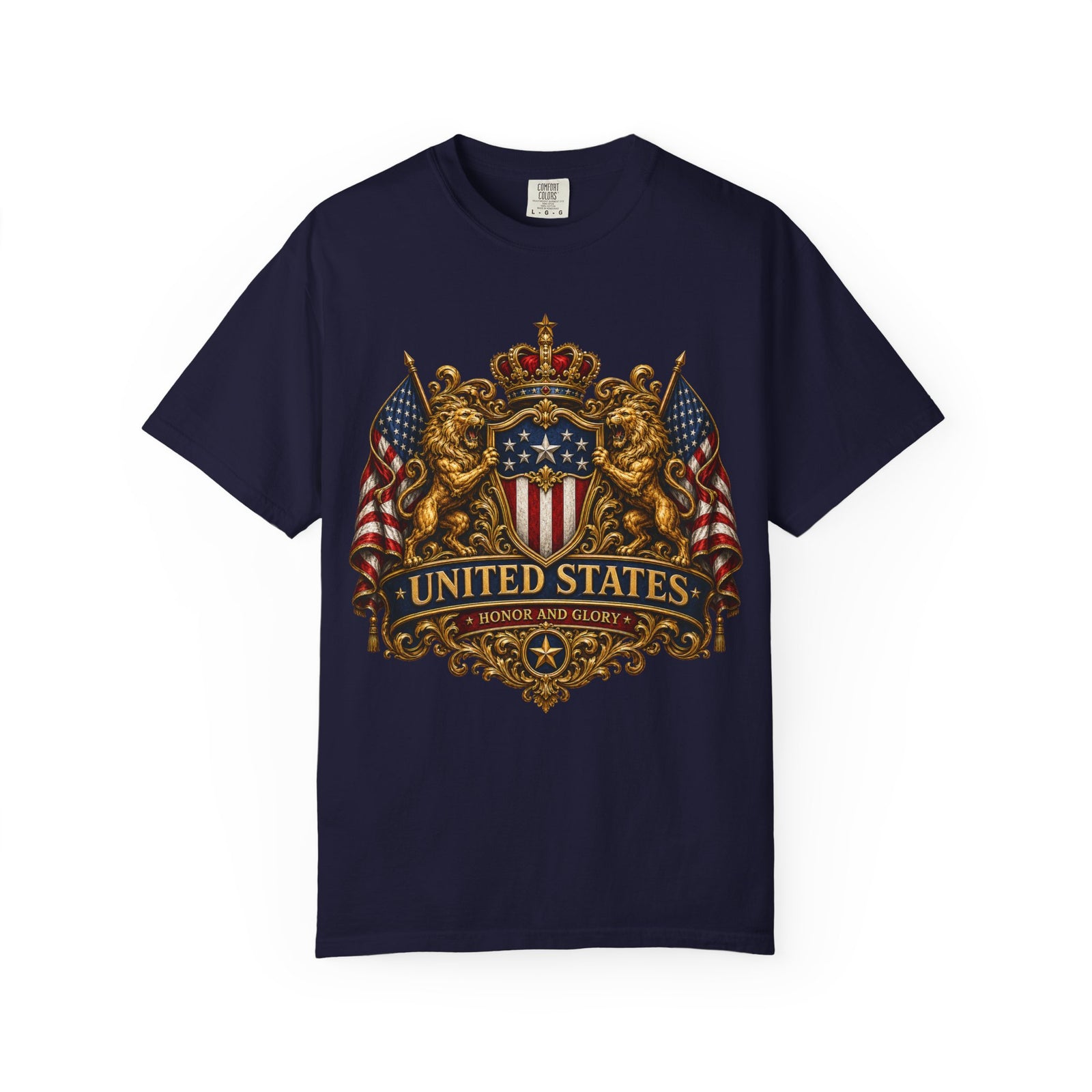 United States Crest T-Shirt — Vintage American Flag Shield Tee