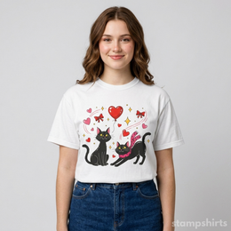 Cute Love Cat T-Shirt thumbnail 2