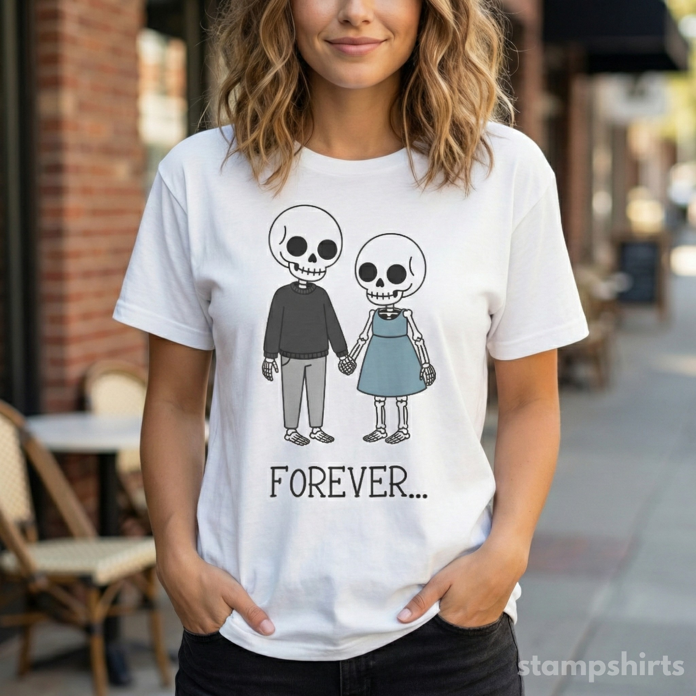 Forever Skeleton Couple T-Shirt image 5
