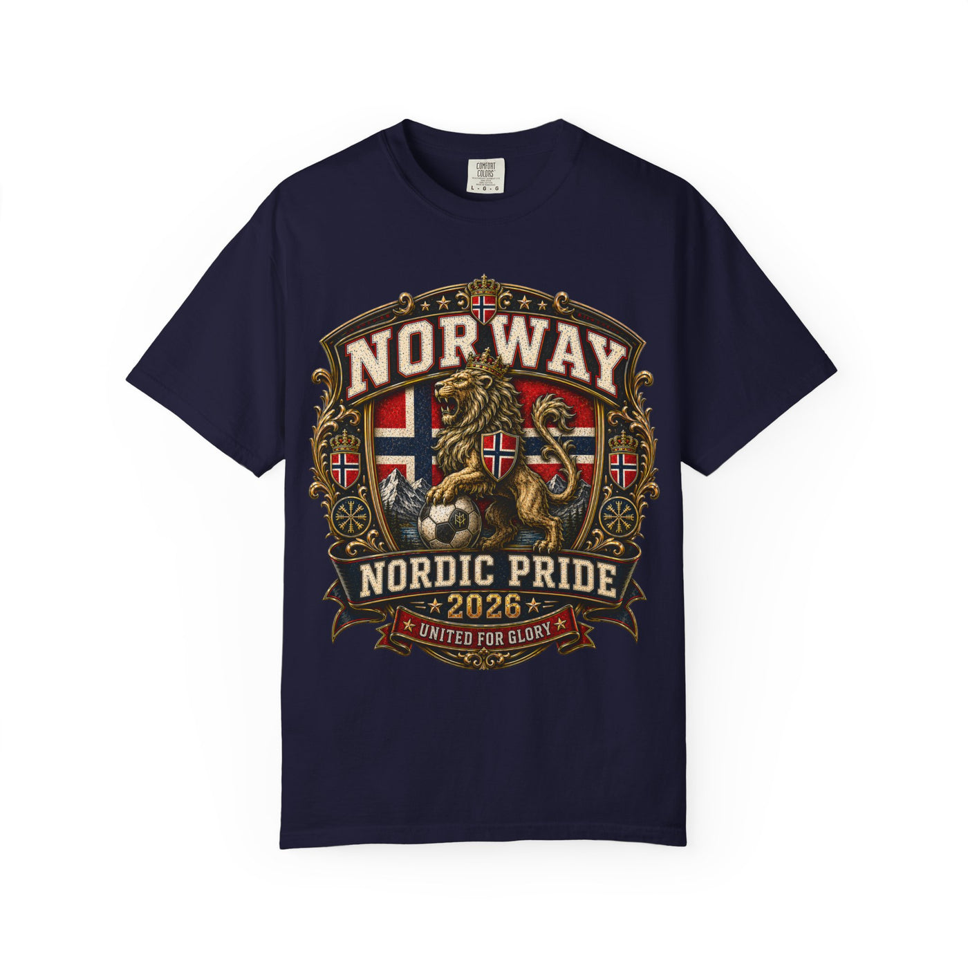 Norway Nordic Pride 2026 T-Shirt — Vintage Lion & Flag Design image 2