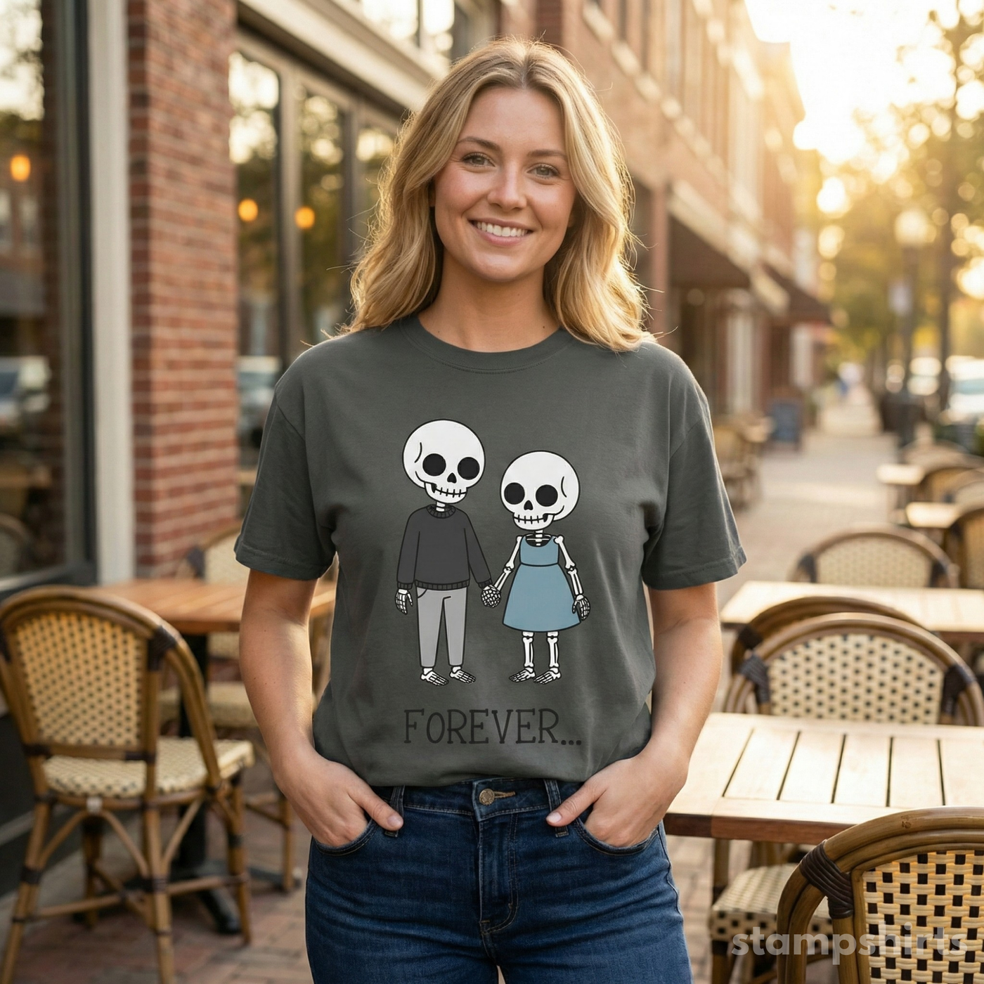 Forever Skeleton Couple T-Shirt image 4