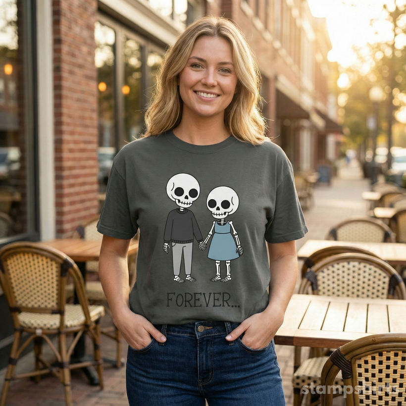 Forever Skeleton Couple T-Shirt — image 4 of 6