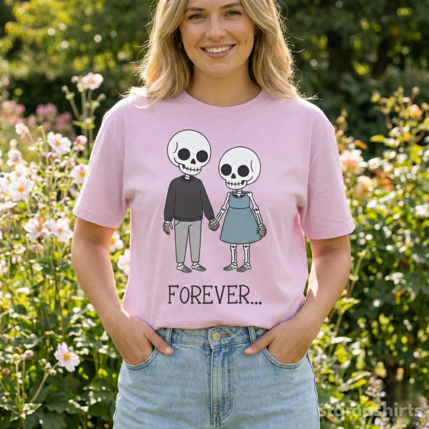 Forever Skeleton Couple T-Shirt image 3