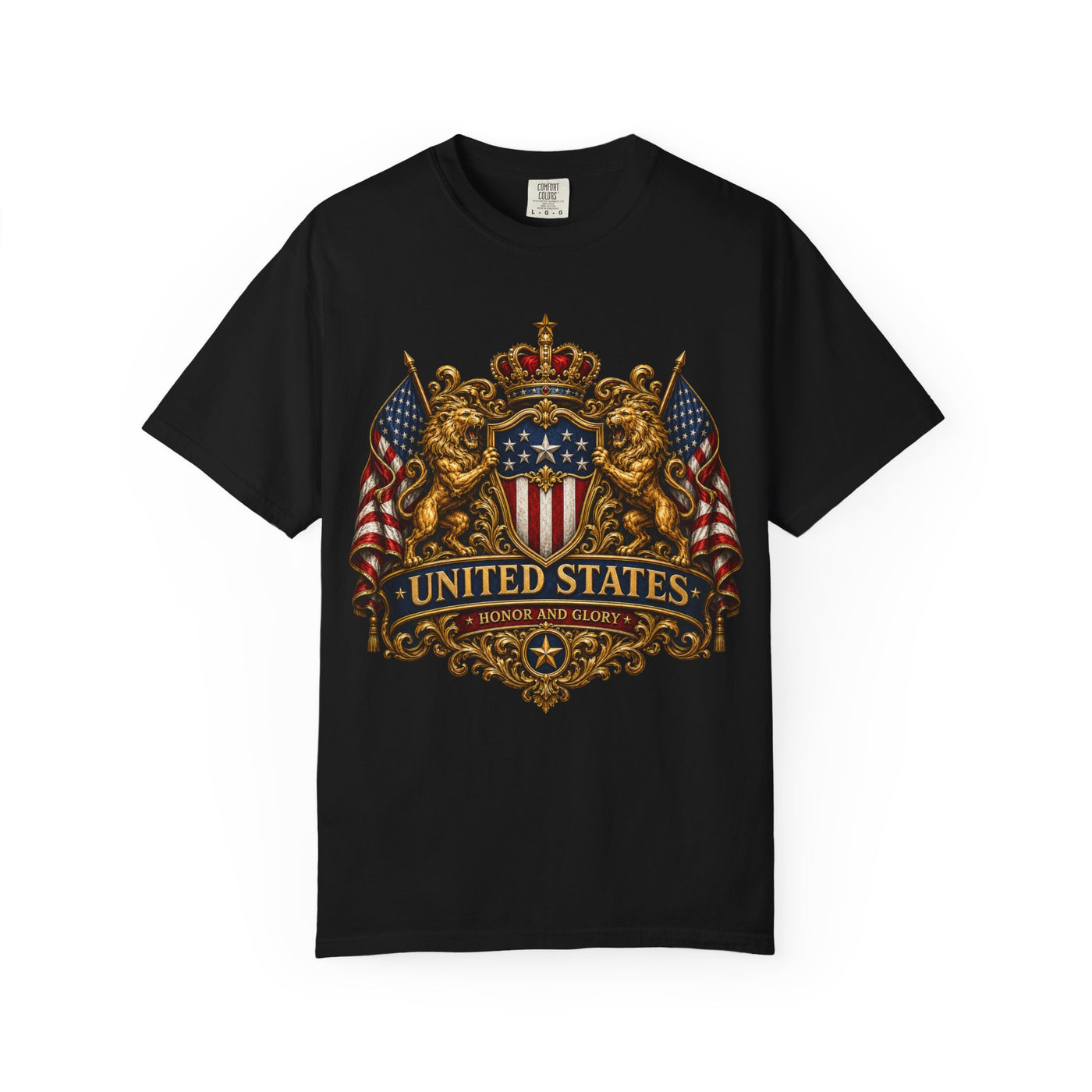 United States Crest T-Shirt — Vintage American Flag Shield Tee image 1