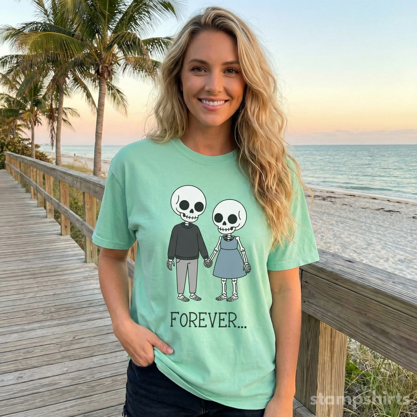 Forever Skeleton Couple T-Shirt image 2