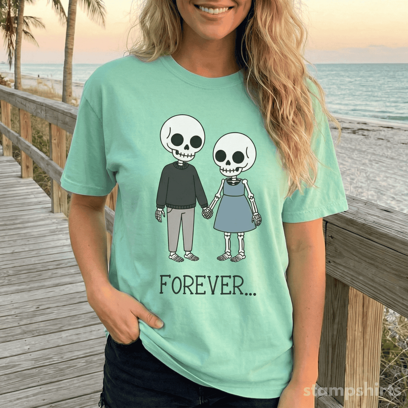 Forever Skeleton Couple T-Shirt image 1