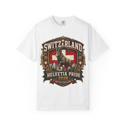 Switzerland Helvetia Pride T‑Shirt – 2026 Swiss Crest Goat thumbnail 4