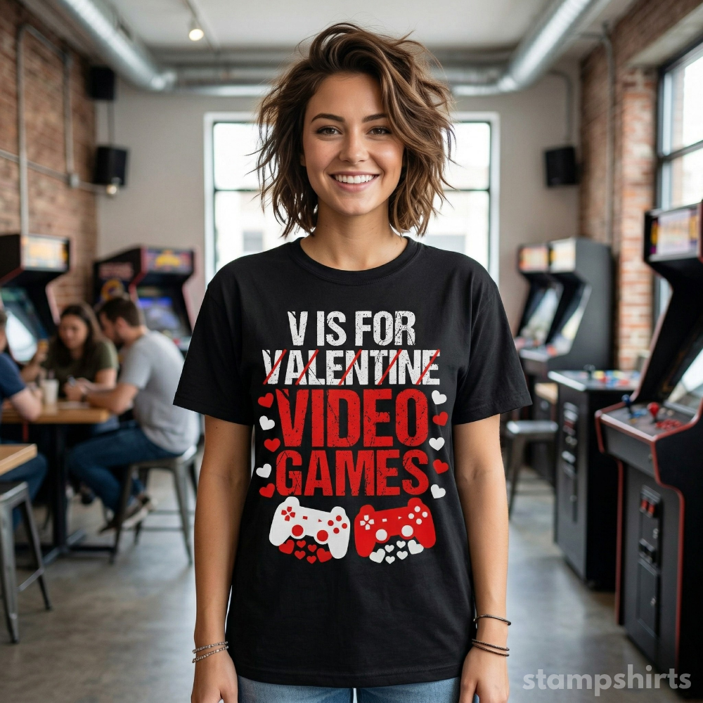V is for Video Games T-Shirt image 2