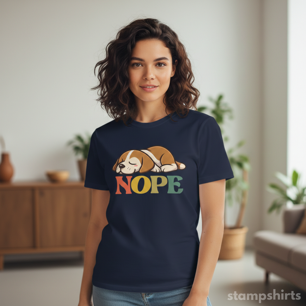 Nope Sleeping Puppy T-Shirt image 4