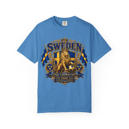 Sweden Lion Crest T-Shirt — Three Crowns Pride Soccer Fan Tee thumbnail 2