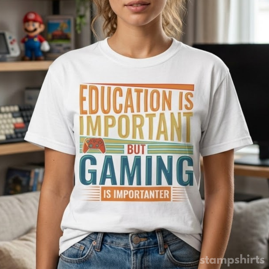 Education Is Important but Gaming Is Importanter T-Shirt